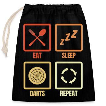 Manger des fléchettes pour dormir répéter - Sac cadeau en coton avec cordon (25 x 30 cm) - noir - Devant