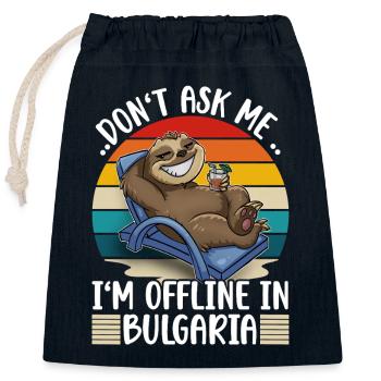 Vacances en Bulgarie - Sac cadeau en coton avec cordon (25 x 30 cm) - bleu marine - Devant