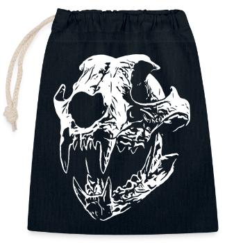 Smilodon Schädel mit scharfen Zähnen - Verschließbarer Geschenkbeutel aus Baumwolle (25x30cm) - Navy - Vorne
