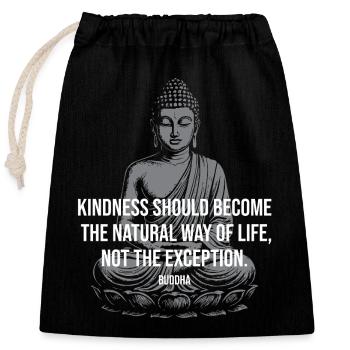 La bonté du Bouddha : Vie naturelle - Sac cadeau en coton avec cordon (25 x 30 cm) - noir - Devant