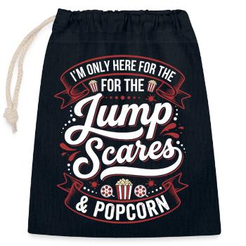 Jump Scares & Popcorn - Verschließbarer Geschenkbeutel aus Baumwolle (25x30cm) - Navy - Vorne