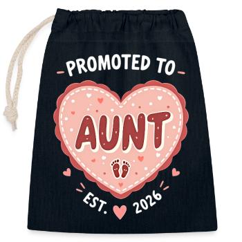 Tante 2026 Tante 2026 Befördert zu Tante 2026 - Verschließbarer Geschenkbeutel aus Baumwolle (25x30cm) - Navy - Vorne