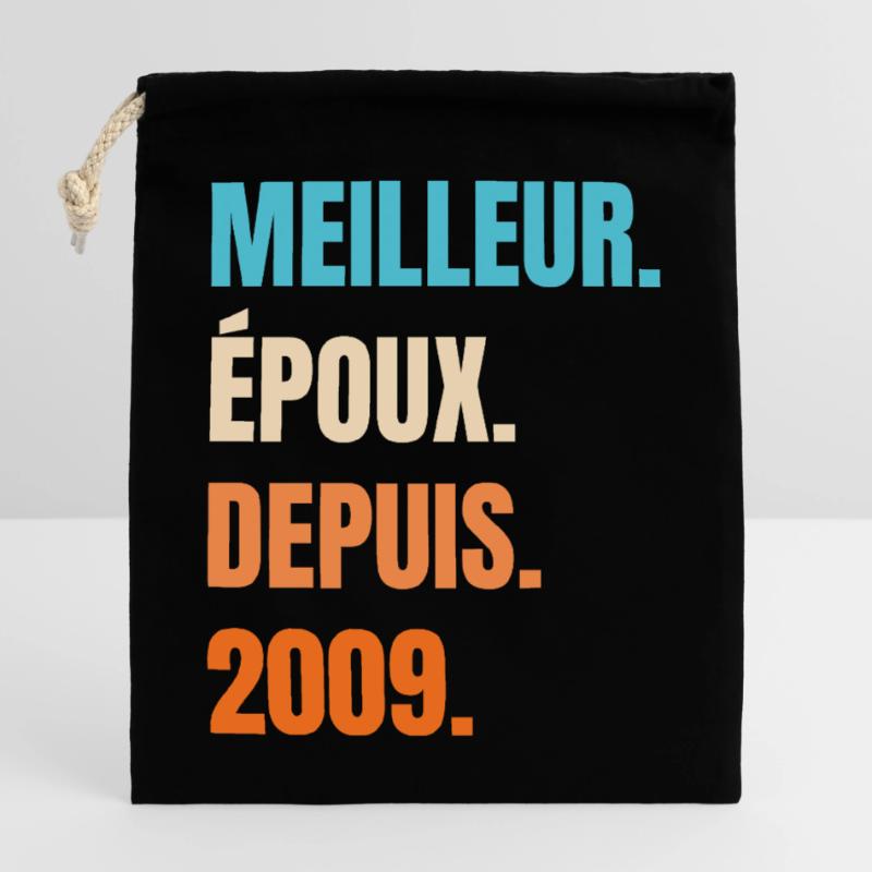Bester Ehemann seit 2009 Geschenk-Ehemann Verschließbarer Geschenkbeutel aus Baumwolle (25x30cm)