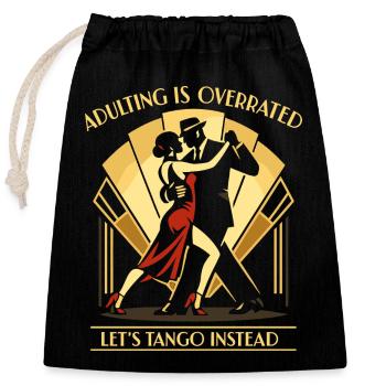 Tango Argentino Ballroom Dance Gift - Closable cotton gift bag (25x30cm) - black - Front