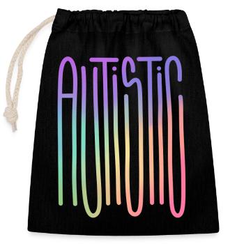 Autistic Spectrum Flow - Closable cotton gift bag (25x30cm) - black - Front