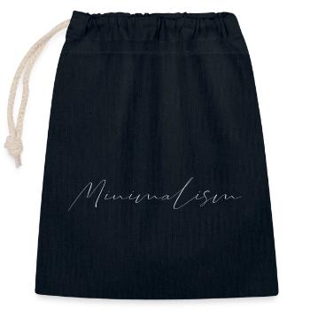 minimalism - Closable cotton gift bag (25x30cm) - navy - Front
