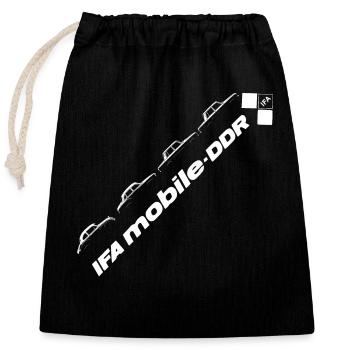 Wartburg - IFA mobile DDR - History - Verschließbarer Geschenkbeutel aus Baumwolle (25x30cm) - Schwarz - Vorne
