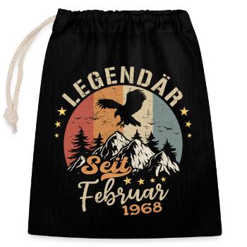 Légendaire depuis février 1968 Anniversaire 1968 - Sac cadeau en coton avec cordon (25 x 30 cm) - noir - Devant