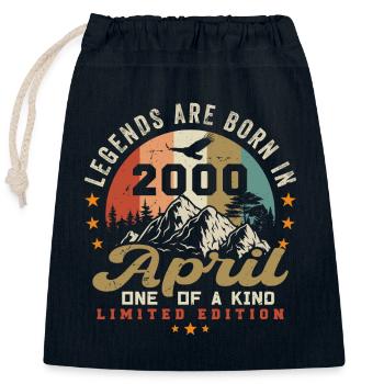 Avril 2000 Vintage Born Vintage Anniversaire - Sac cadeau en coton avec cordon (25 x 30 cm) - bleu marine - Devant