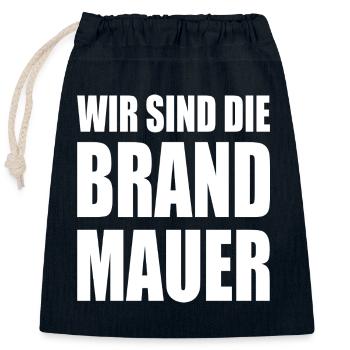 wir sind die brandmauer - Verschließbarer Geschenkbeutel aus Baumwolle (25x30cm) - Navy - Vorne