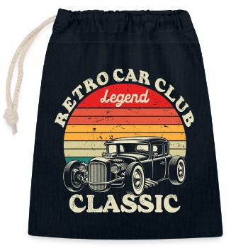 Retro Car Club Legende Classic - Verschließbarer Geschenkbeutel aus Baumwolle (25x30cm) - Navy - Vorne