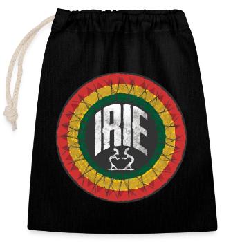 Irie reggae - Closable cotton gift bag (25x30cm) - black - Front