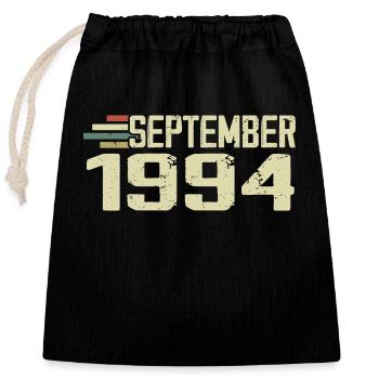 September 1994 Vintage Geschenkidee September 1994 - Verschließbarer Geschenkbeutel aus Baumwolle (25x30cm) - Schwarz - Vorne