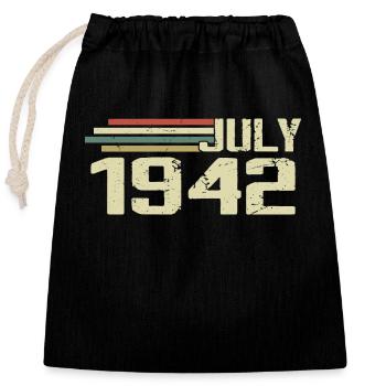 Birthday July 1942 Year 1942 July Year 1942 - Closable cotton gift bag (25x30cm) - black - Front