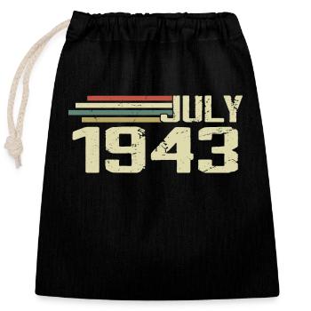 Birthday July 1943 Year 1943 July Year 1943 - Closable cotton gift bag (25x30cm) - black - Front