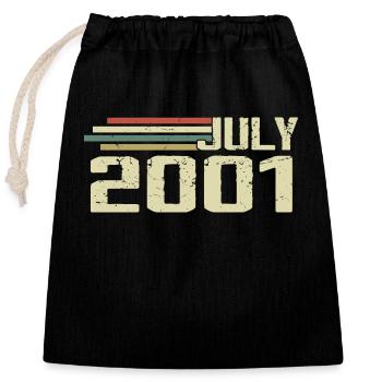 Birthday July 2001 Year 2001 July Year 2001 - Closable cotton gift bag (25x30cm) - black - Front