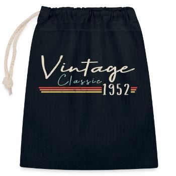Vintage Original since 1952 Geburtstag Retro 1952 - Verschließbarer Geschenkbeutel aus Baumwolle (25x30cm) - Navy - Vorne
