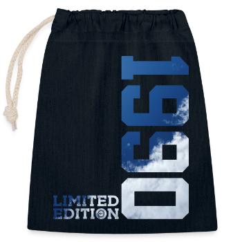 ÉDITION LIMITÉE 36E ANNIVERSAIRE 1990 - Sac cadeau en coton avec cordon (25 x 30 cm) - bleu marine - Devant