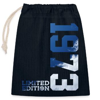 LIMITED EDITION 1973 53RD BIRTHDAY - Closable cotton gift bag (25x30cm) - navy - Front