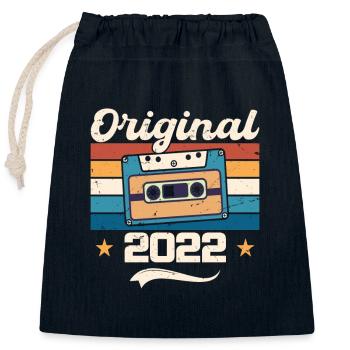 Geboren Geschenk Original 2022 Geschenkidee 2022 - Verschließbarer Geschenkbeutel aus Baumwolle (25x30cm) - Navy - Vorne