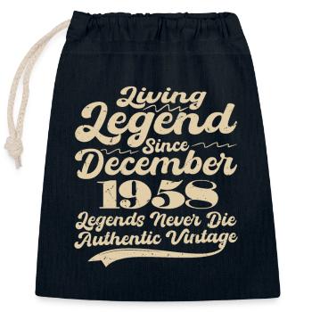 Es war einmal eine Legende. Dezember 1958 Geburts - Verschließbarer Geschenkbeutel aus Baumwolle (25x30cm) - Navy - Vorne