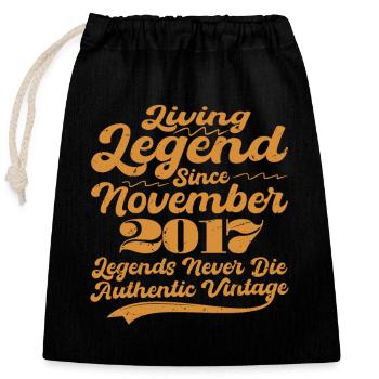 Es war einmal eine Legende. November 2017 Geburts - Verschließbarer Geschenkbeutel aus Baumwolle (25x30cm) - Schwarz - Vorne