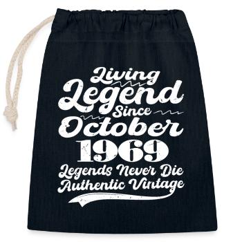 Es war einmal eine Legende. oktober 1969 Geburts - Verschließbarer Geschenkbeutel aus Baumwolle (25x30cm) - Navy - Vorne