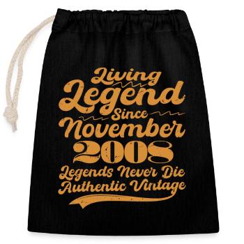 Es war einmal eine Legende. November 2008 Geburts - Verschließbarer Geschenkbeutel aus Baumwolle (25x30cm) - Schwarz - Vorne
