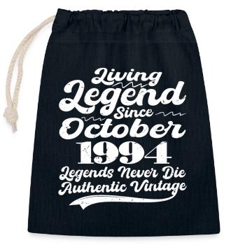 Es war einmal eine Legende. oktober 1994 Geburts - Verschließbarer Geschenkbeutel aus Baumwolle (25x30cm) - Navy - Vorne