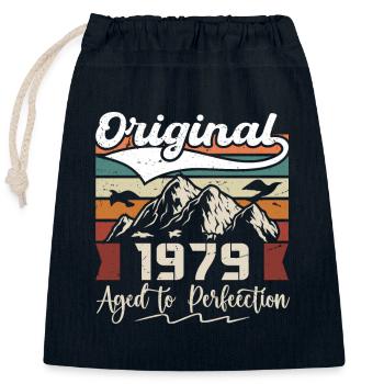 1979 - Gift born in 1979 - Closable cotton gift bag (25x30cm) - navy - Front