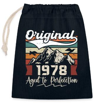 1978 - Gift born in 1978 - Closable cotton gift bag (25x30cm) - navy - Front