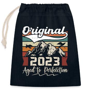 2023 - Gift born in 2023 - Closable cotton gift bag (25x30cm) - navy - Front
