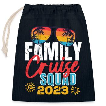 Family Cruise Squad 2023 (Garantie du prix le plus bas) - Sac cadeau en coton avec cordon (25 x 30 cm) - bleu marine - Devant