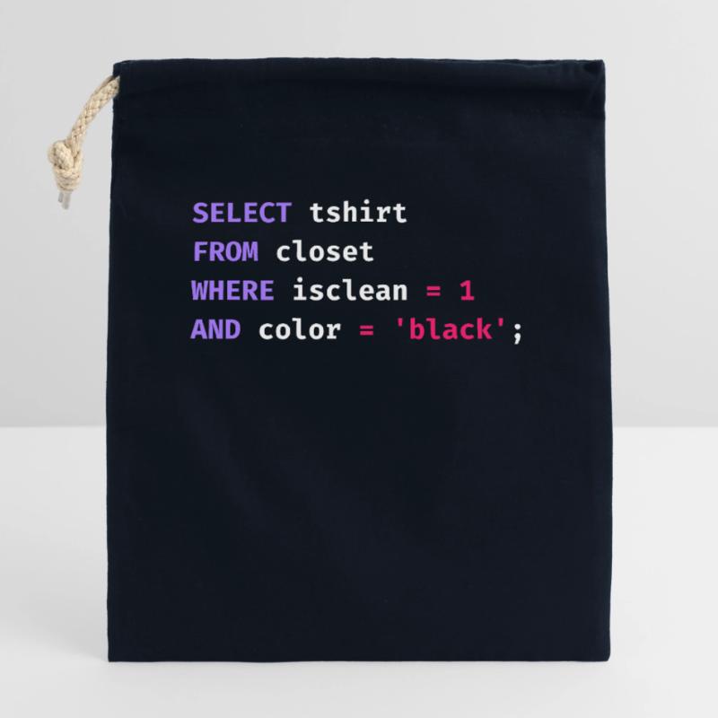 Programmer Database Science Software Coder Funny Closable cotton gift bag (25x30cm)