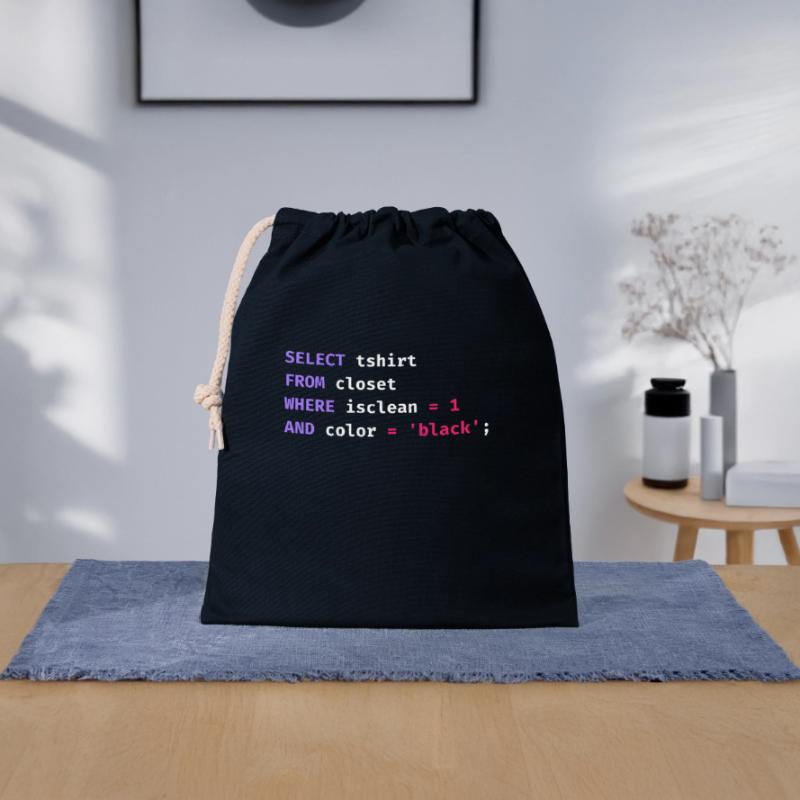 Programmer Database Science Software Coder Funny Closable cotton gift bag (25x30cm)