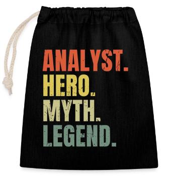Lustiger Analyst Held Mythos Legende Bester Job Analyst - Verschließbarer Geschenkbeutel aus Baumwolle (25x30cm) - Schwarz - Vorne