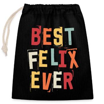 Meilleur Felix Jamais Noms de naissance rétro populaires Felix - Sac cadeau en coton avec cordon (25 x 30 cm) - noir - Devant