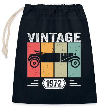 Classique depuis 1972, cadeau d’anniversaire de voiture ancienne 1972 - Sac cadeau en coton avec cordon (25 x 30 cm) - bleu marine - Devant
