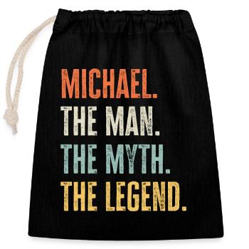 Michael, Mann Mythos Legende, lustig Bester Name Michael - Verschließbarer Geschenkbeutel aus Baumwolle (25x30cm) - Schwarz - Vorne