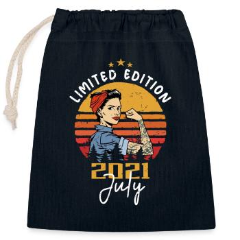 Juli 2021 - Geburtstag im Juli 2021 Geschenk - Verschließbarer Geschenkbeutel aus Baumwolle (25x30cm) - Navy - Vorne