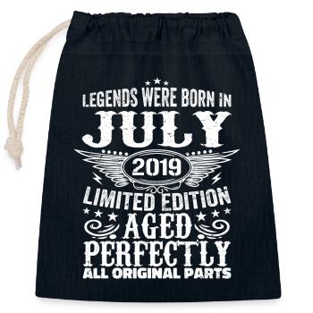 July 2019 | Birthday 2019 Year July 2019 - Closable cotton gift bag (25x30cm) - navy - Front