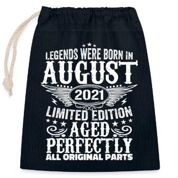 August 2021 Jubiläum 2021 Legenden August - Verschließbarer Geschenkbeutel aus Baumwolle (25x30cm) - Navy - Vorne