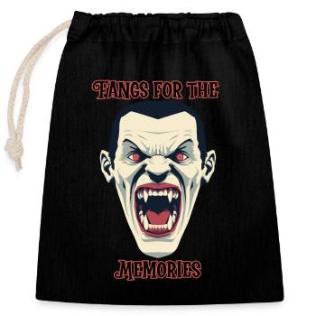 Dracula Vampire baring teeth, Halloween - Closable cotton gift bag (25x30cm) - black - Front