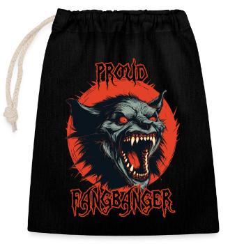 DEmon Head, fier fangbanger - Sac cadeau en coton avec cordon (25 x 30 cm) - noir - Devant