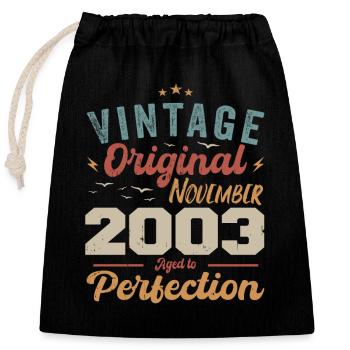 Legendary since November 2003 - 2003 - Closable cotton gift bag (25x30cm) - black - Front