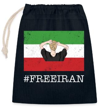 Neue iranische Flagge Kein Hijab weibliche Faustunterstützung - Verschließbarer Geschenkbeutel aus Baumwolle (25x30cm) - Navy - Vorne
