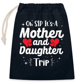 Mutter-tochter-reise 2024 - Verschließbarer Geschenkbeutel aus Baumwolle (25x30cm) - Navy - Vorne