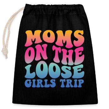 Mamans sur le voyage des filles lâches - Sac cadeau en coton avec cordon (25 x 30 cm) - noir - Devant