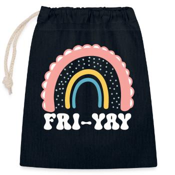 Fri Yay Teachers School Weekend Vibes - Verschließbarer Geschenkbeutel aus Baumwolle (25x30cm) - Navy - Vorne