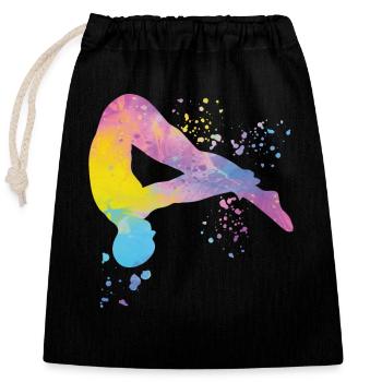 Diving, Synchronized Diving, Artistic Jumping - Closable cotton gift bag (25x30cm) - black - Front